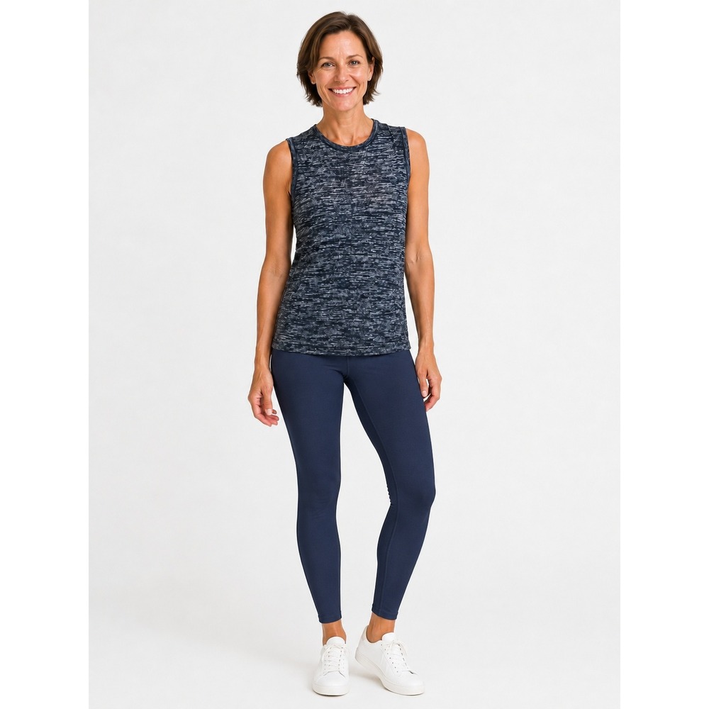 Rag & Bone Jean Womens Blue Space Dye Split Back Sleeveless Tank Top Size Small